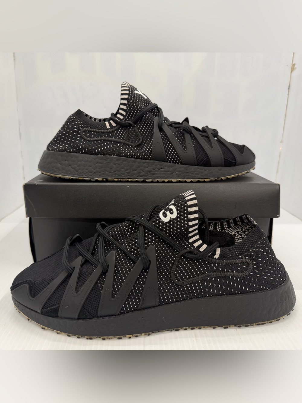 adidas Y-3 Raito Racer Black White Size 10.5 EF2562